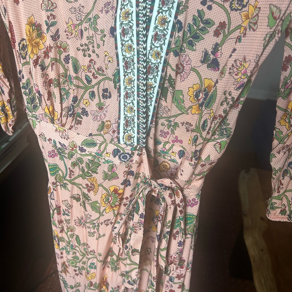 Beautiful Farm Rio Tie-Waist Maxi Dress in Blush Pink. Size Med. New with tags. - Picture 3 of 5